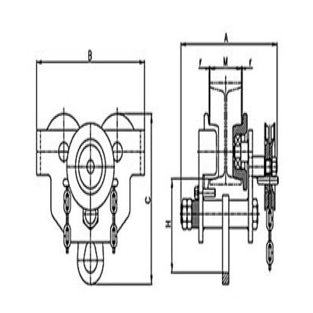 TG Type Durable Sheave Block Pulley , Wire Rope Pulley 0.5 -30 T