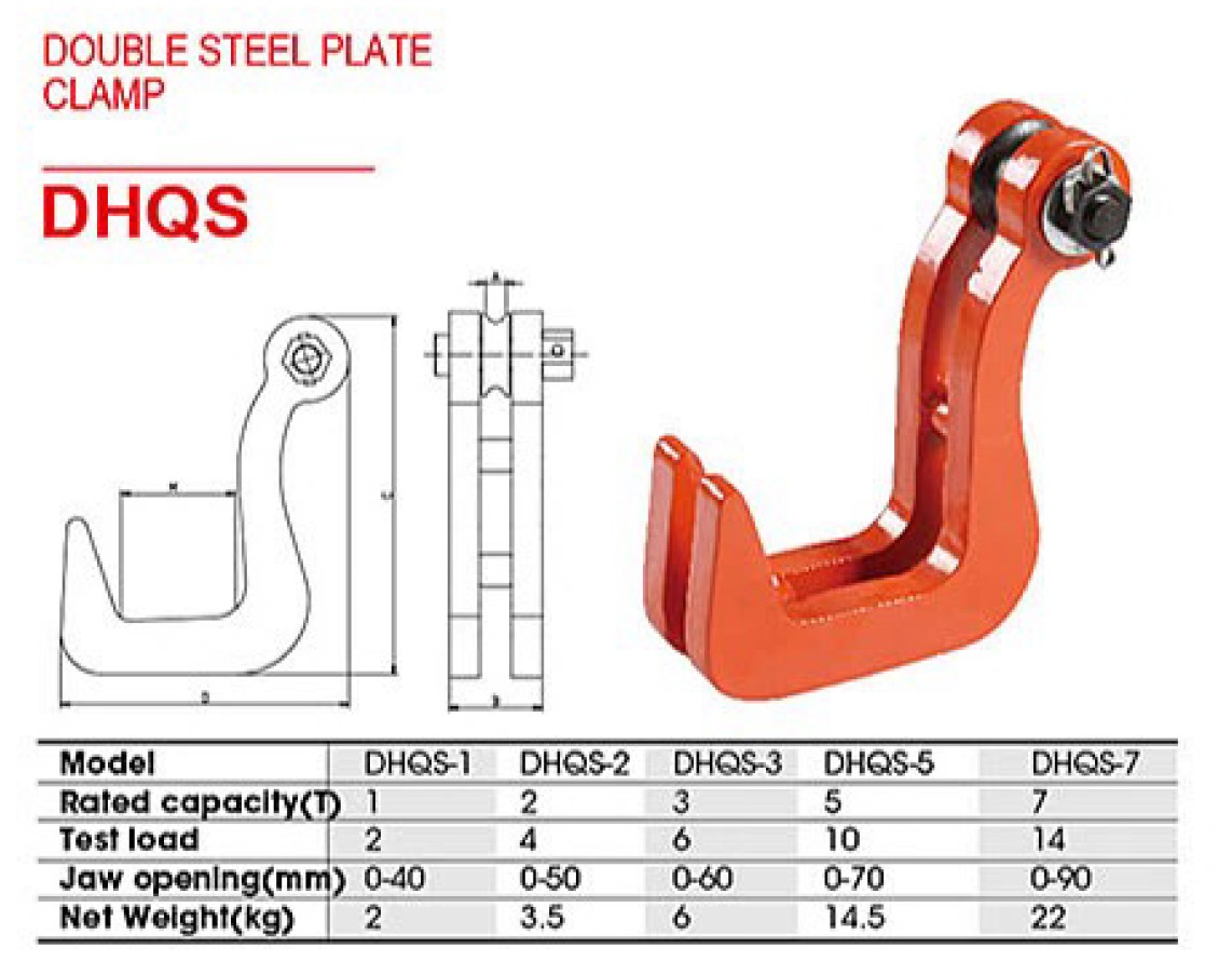 DHQS Double Steel Vertical Plate Clamp, Jaw Opening 0 - 40 mm